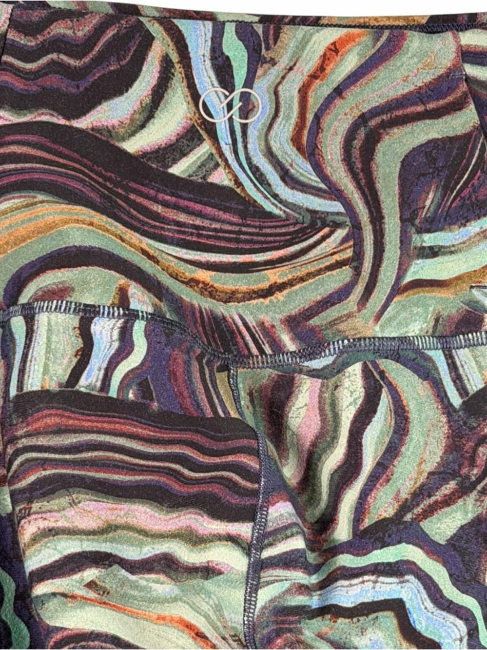 CALIA by Carrie Underwood High Rise Leggings Abstract Teal/Black Print, Size M - Picture 6 of 8